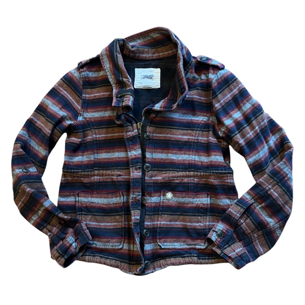 Obey Propaganda Women Striped  Red Purple Jacket 100% Cotton size Small